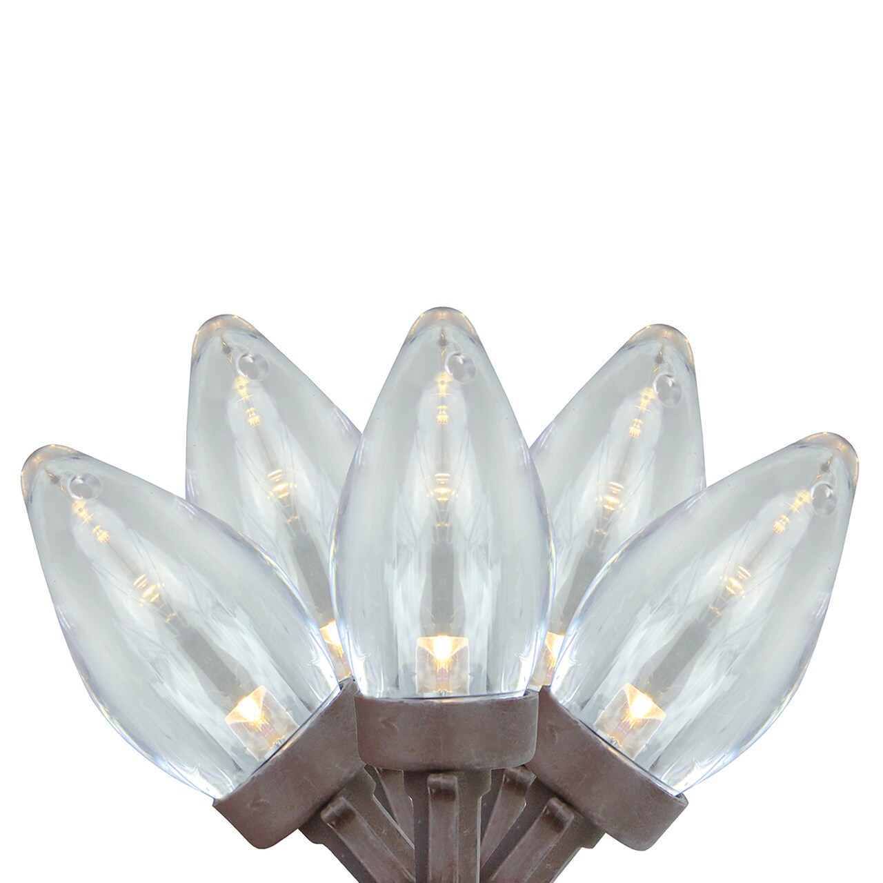 Northlight LED C7 Christmas Lights - Warm White - 16' Brown Wire - 25ct